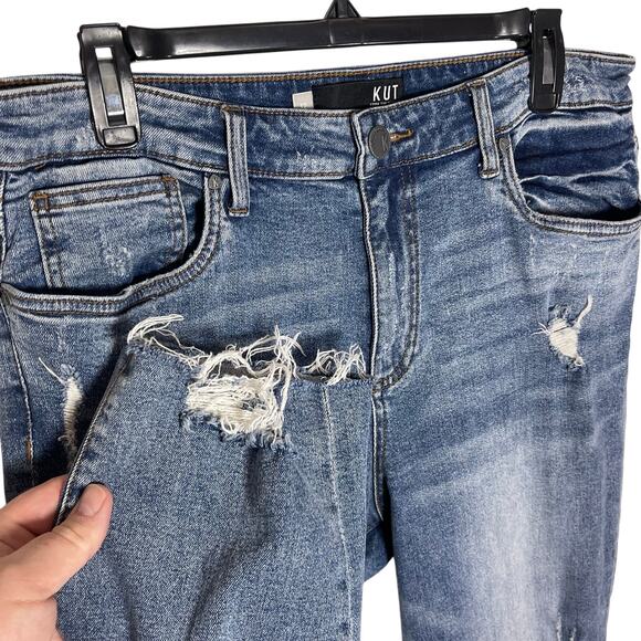 KUT FROM THE KLOTH Women’s Rachel Mom Jeans Distressed Light Wash 12 - Picture 2 of 4